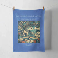 Thumbnail for VINTAGE G4269 - The Swallows In The Rafters - Designed Towels design on blue