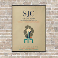 Thumbnail for San José Mineta International Airport SJC vertical canvas print - framed - beige background