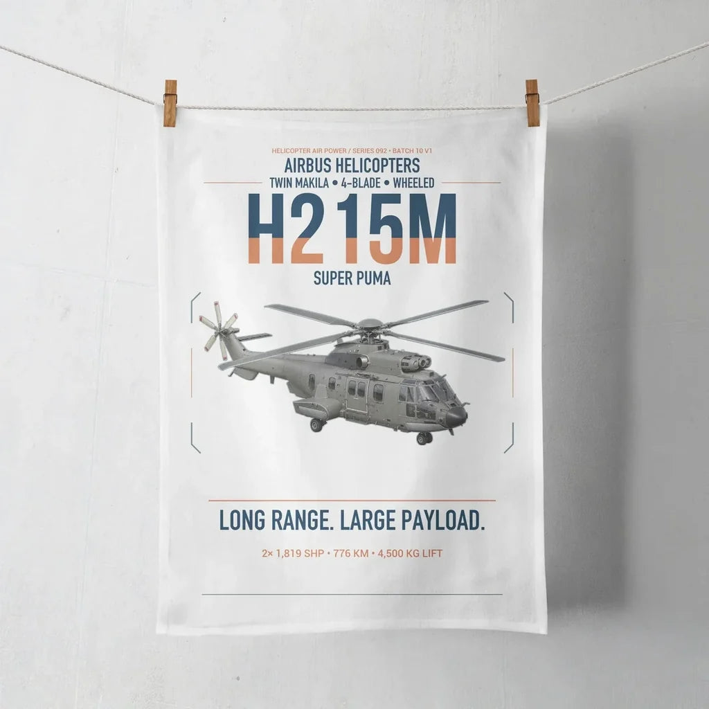 Airbus H215M design on white towel