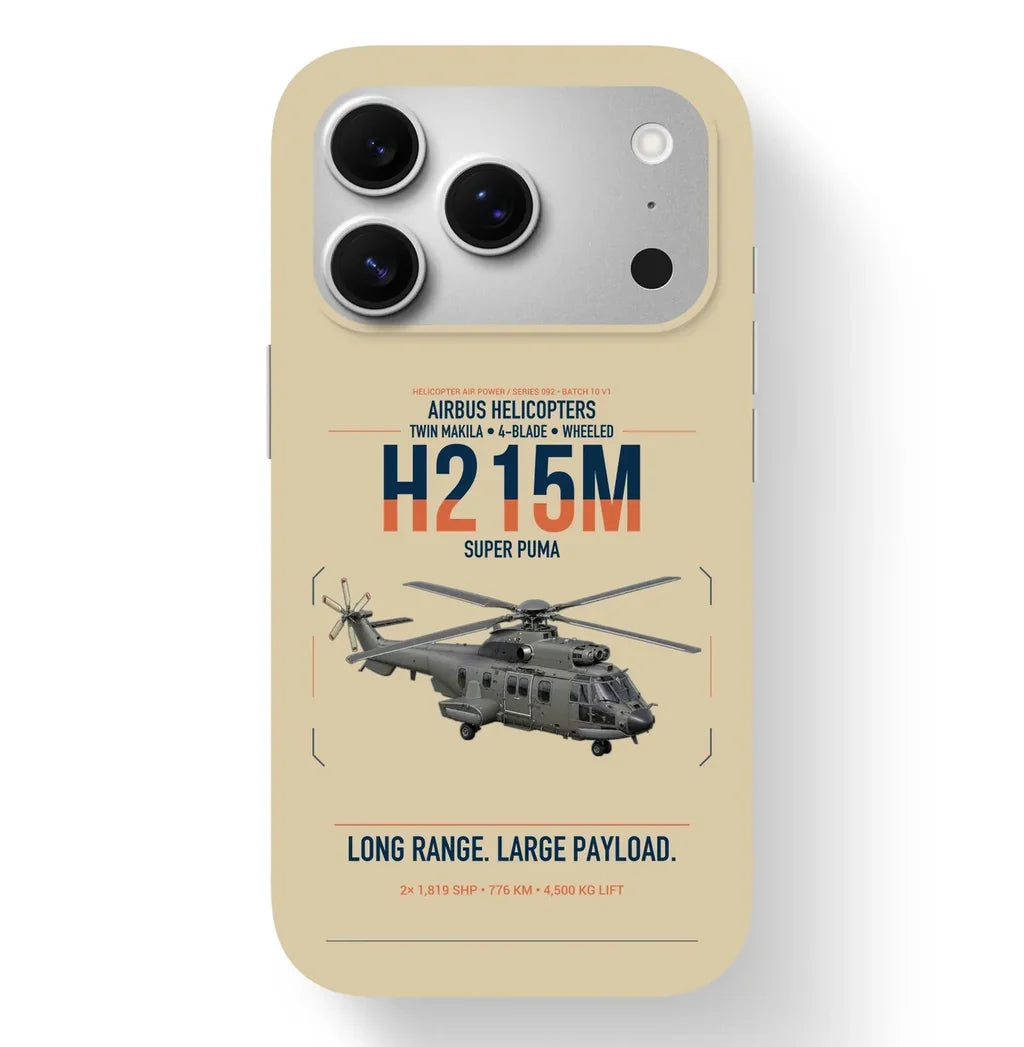 Airbus H215M design on beige magsafe iphone case, for iPhone 17 Pro