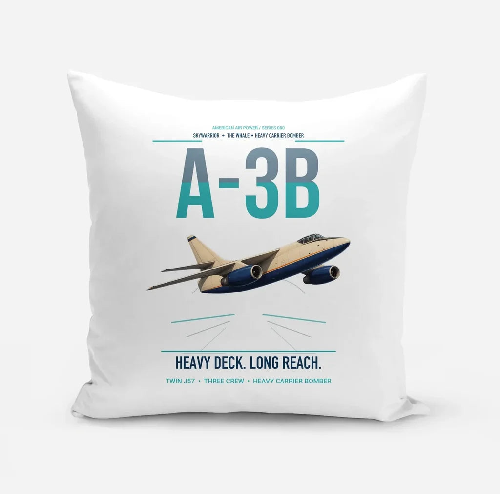 A-3B Skywarrior design on white pillow