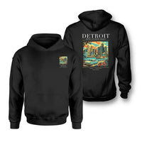 Thumbnail for DETROIT - Poster - Double-Side Hoodie - Black