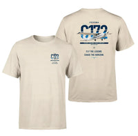 Thumbnail for Cessna 172 Skyhawk design on beige t-shirt, double-side print