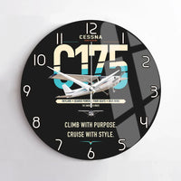 Thumbnail for Cessna 175 Skylark design on black no frame wall clock