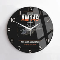 Thumbnail for Leonardo AW149 design on black no frame wall clock