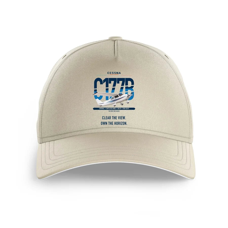 Cessna 177B Cardinal design on beige printed hat