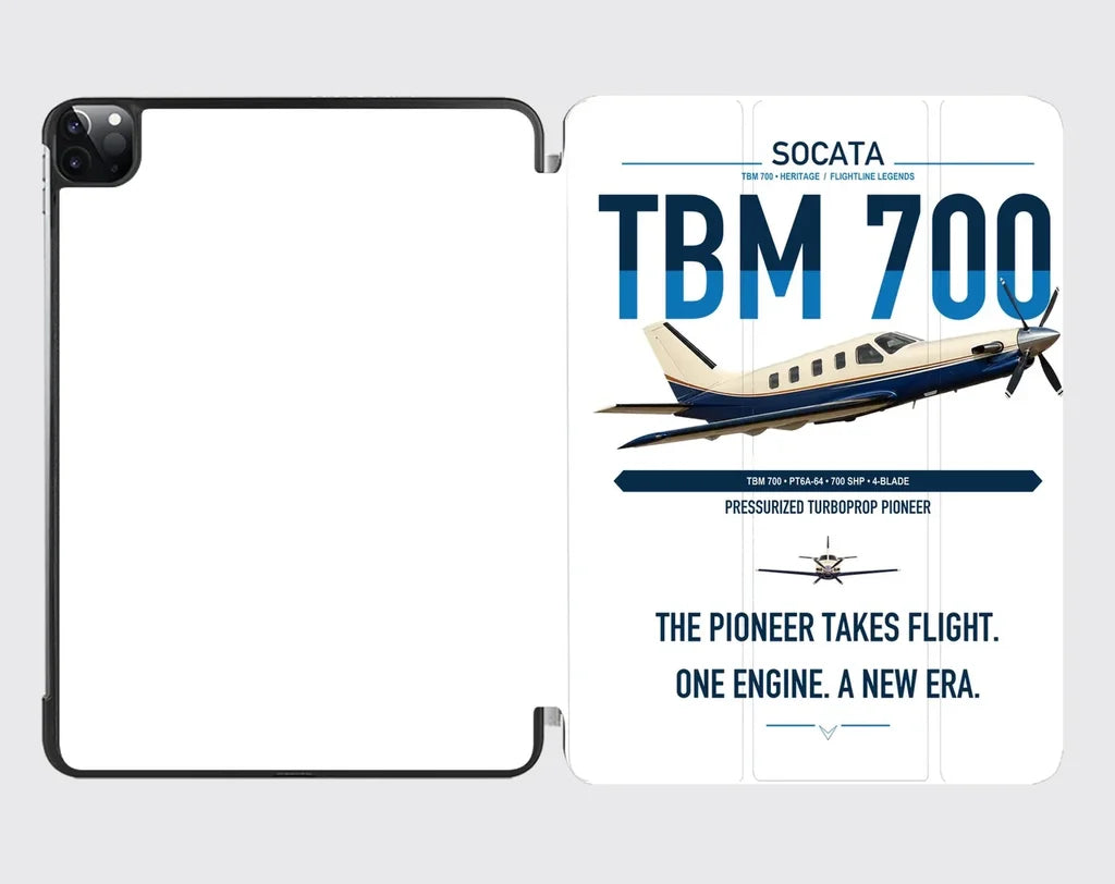 Socata TBM 700 design on white ipad tablet case