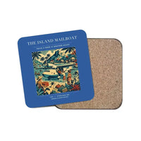 Thumbnail for The Island Mailboat - Designed Coasters design on blue 1-piece