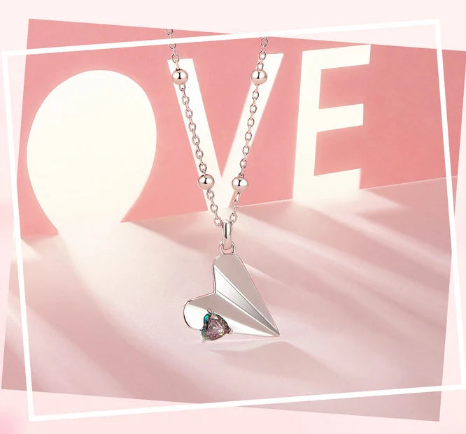 Valentine's Day Paper Planes Shaped Necklace - view 4