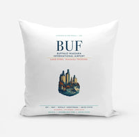 Thumbnail for Buffalo Niagara International Airport (BUF) design on white pillow