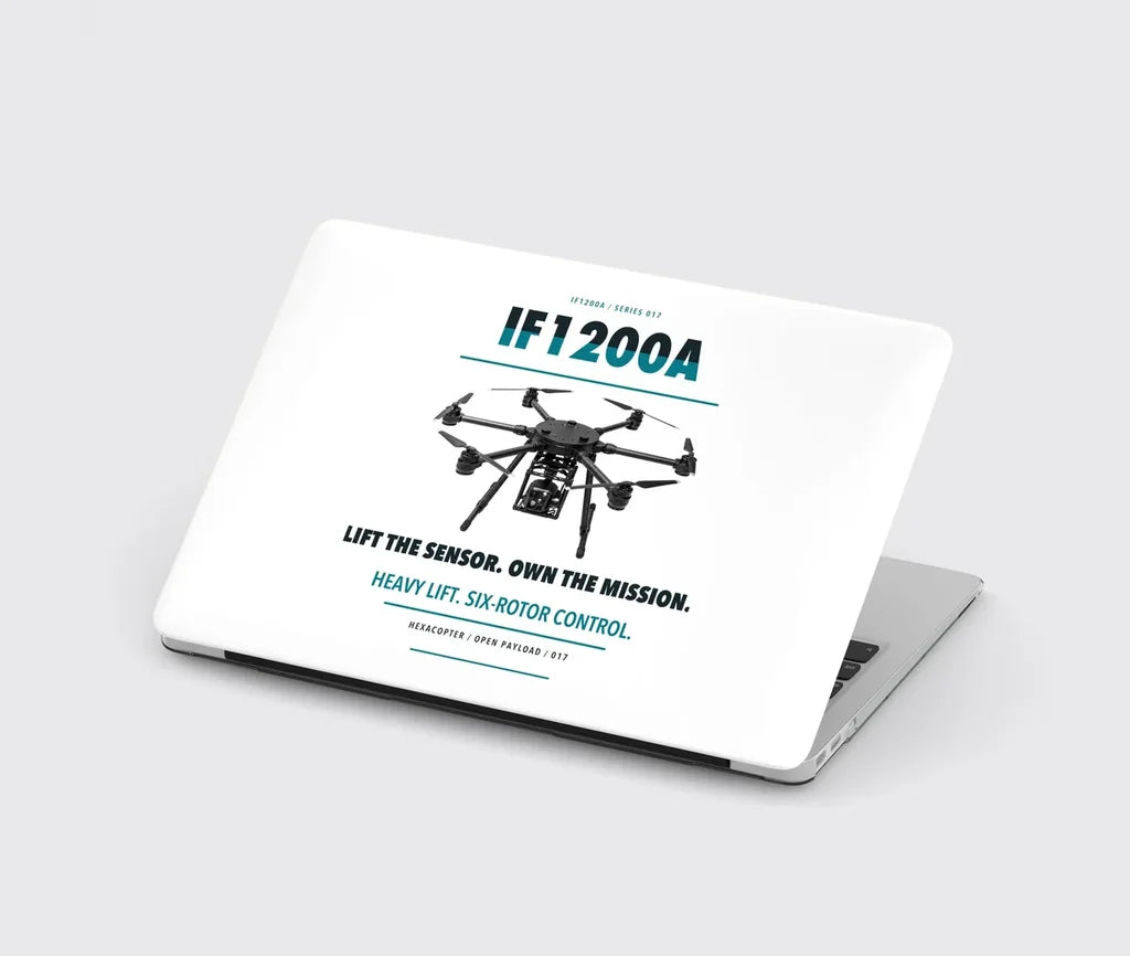 Inspired Flight IF1200A design on white MacBook case