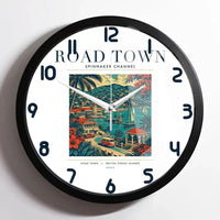 Thumbnail for ROAD TOWN - Poster - Wall Clock Framed - White