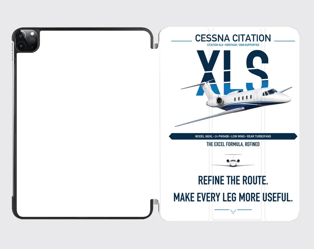 Cessna Citation XLS design on white ipad tablet case