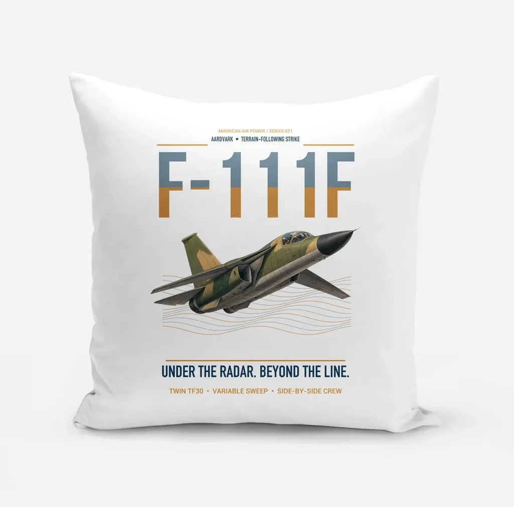 F-111F Aardvark design on white pillow