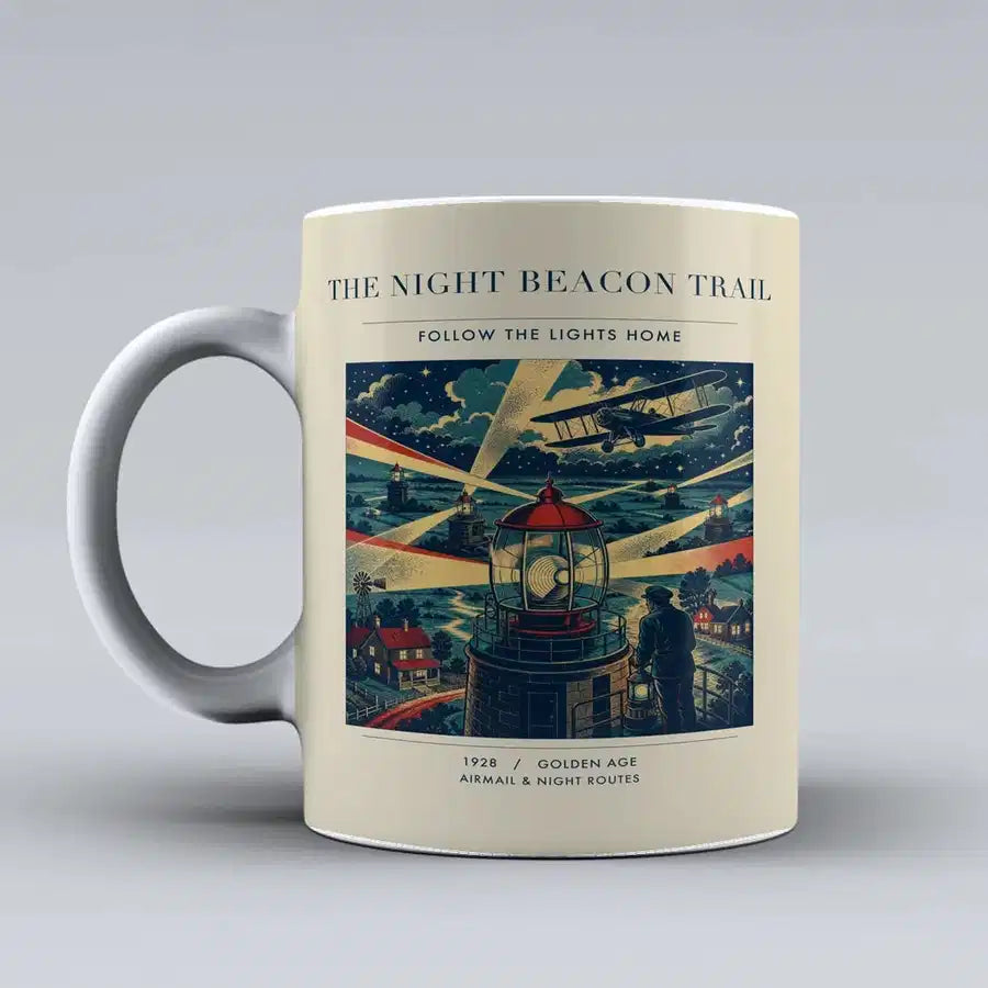 VINTAGE G4016 - The Night Beacon Trail - Ceramic Mug design on beige