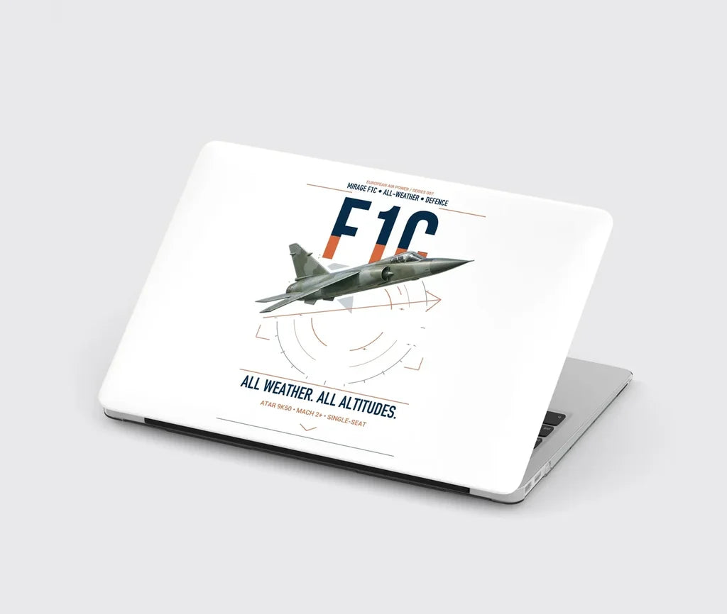 Dassault Mirage F1C design on white MacBook case