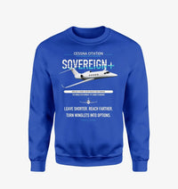 Thumbnail for Cessna Citation Sovereign+ design on blue sweatshirt