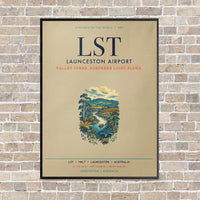 Thumbnail for Launceston Airport LST vertical canvas print - framed - beige background