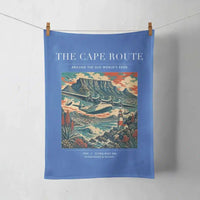 Thumbnail for VINTAGE G4070 - The Cape Route - Designed Towels design on blue