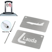 Thumbnail for Lauda Aluminum Airplane Luggage tag in silver