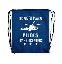 Thumbnail for People Fly Planes Pilots Fly Drawstring Bag - view 2
