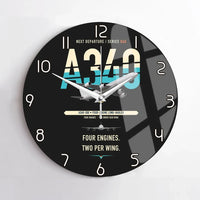 Thumbnail for Airbus A340-500 design on black no frame wall clock