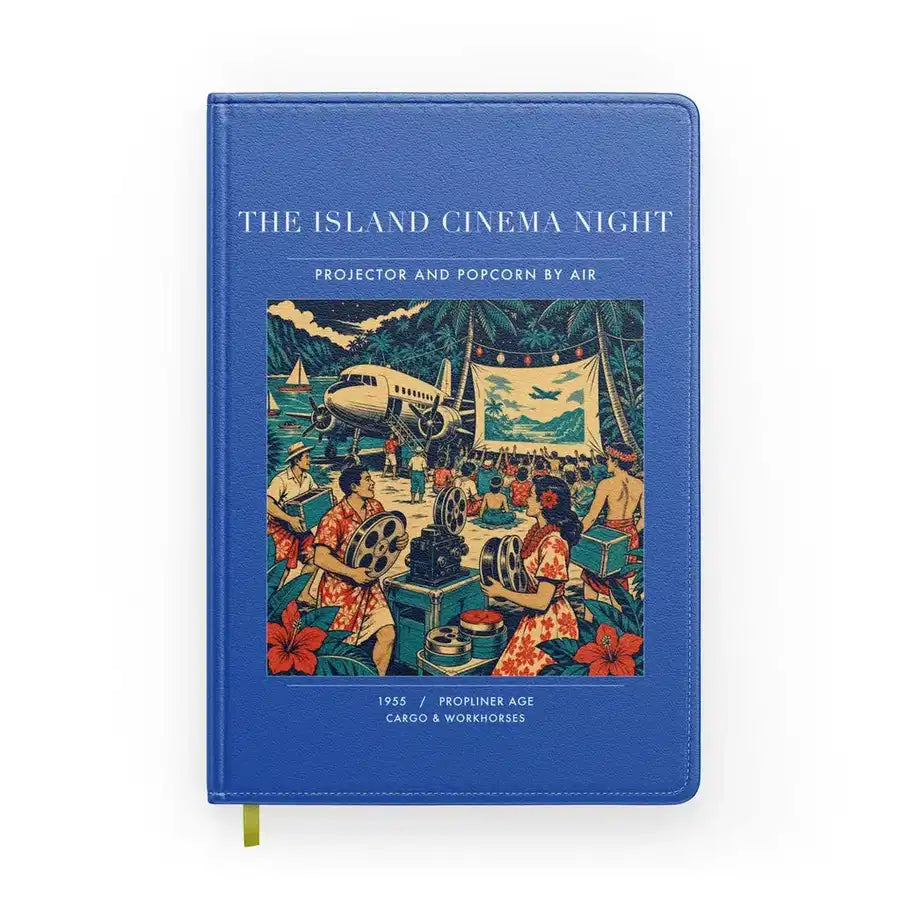 VINTAGE G4442 - The Island Cinema Night - Designed Notebooks design on blue