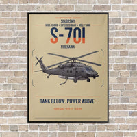 Thumbnail for Sikorsky S-70i FIREHAWK vertical canvas print - framed - beige background