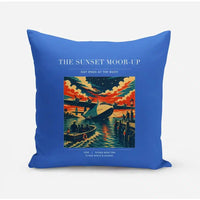 Thumbnail for VINTAGE G4277 - The Sunset Moor-Up - Designed Pillows design on blue