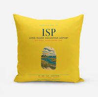 Thumbnail for Long Island MacArthur Airport (ISP) design on yellow pillow