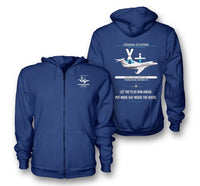 Thumbnail for Cessna Citation X+ design on blue premium zipped hoodie, double-side print