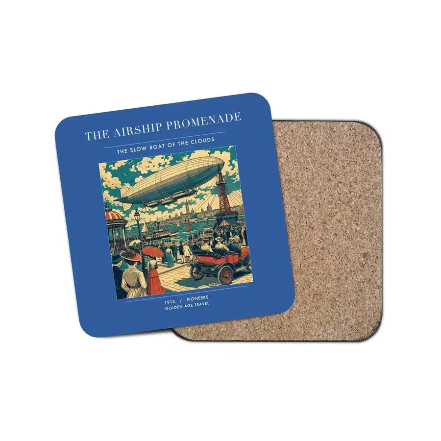 The Airship Promenade - Designed Coasters design on blue 1-piece