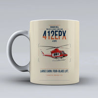 Thumbnail for SUBARU Bell 412EPX design on beige ceramic mug, double-side print