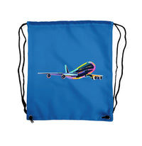 Thumbnail for Multicolor Airplane Drawstring Bag - view 2