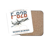 Thumbnail for F-82B Twin Mustang design on white 1 piece coaster