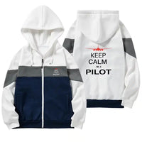 Thumbnail for Pilot (777 Silhouette) Zipped Hoodie - Colourful - White