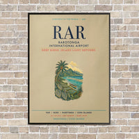 Thumbnail for Rarotonga International Airport RAR vertical canvas print - framed - beige background