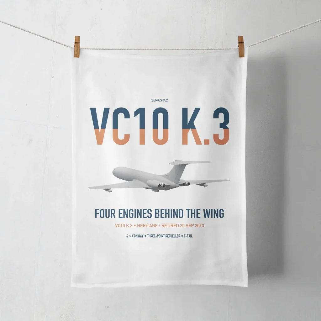 Vickers VC10 K.3 design on white towel