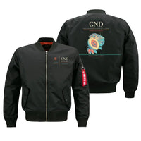 Thumbnail for Maurice Bishop International Airport (GND) design on black bomber jacket