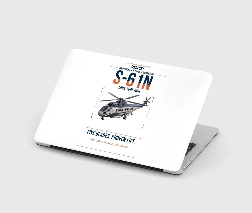 Sikorsky S-61N design on white MacBook case