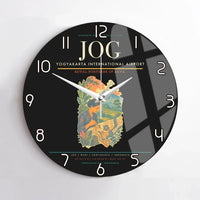 Thumbnail for Yogyakarta International Airport (JOG) design on black no frame wall clock