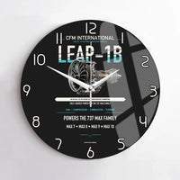 Thumbnail for CFM LEAP-1B design on black no frame wall clock