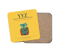 Thumbnail for Toronto Pearson International Airport (YYZ) design on yellow 1 piece coaster
