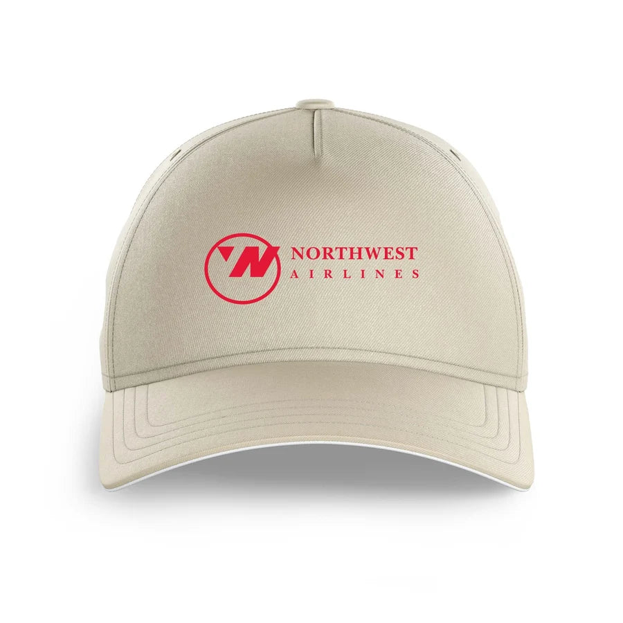 Northwest Airlines (OLD) logo printed on beige cap