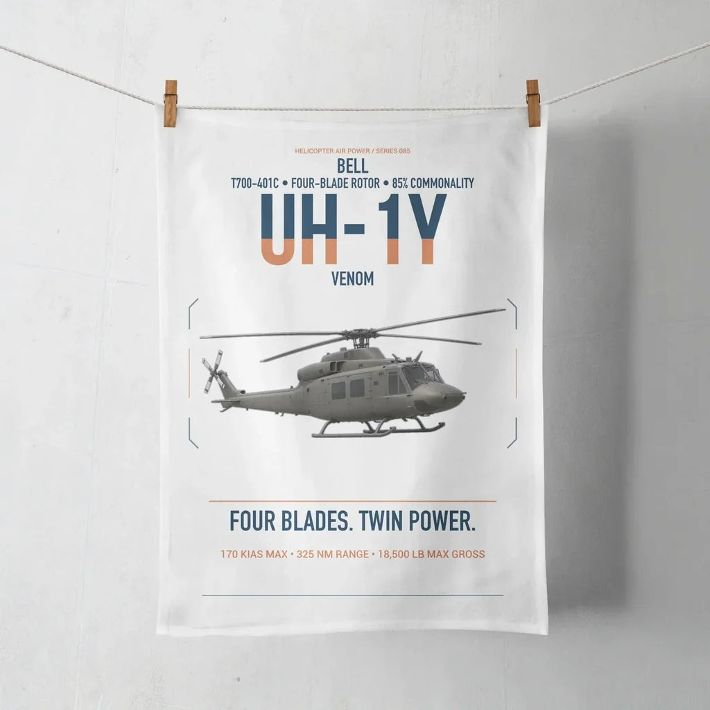 Bell UH-1Y Venom design on white towel