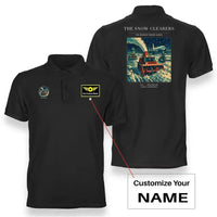 Thumbnail for VINTAGE G4105 - The Snow Clearers - Double-Side Polo T-Shirt design on black+name
