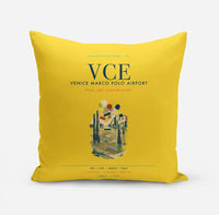 Thumbnail for Venice Marco Polo Airport (VCE) design on yellow pillow