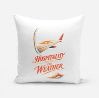Thumbnail for Hospitality Above The Weather design on white pillow