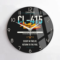 Thumbnail for Canadair CL-415 design on black no frame wall clock