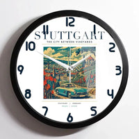 Thumbnail for STUTTGART - Poster - Wall Clock Framed - White